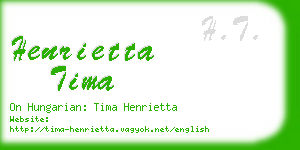 henrietta tima business card